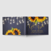 Elegante Sonnenblumen fallen Typografie Skript Hoc Gästebuch (Voll)