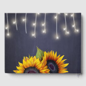 Elegante Sonnenblumen fallen Typografie Skript Hoc Gästebuch (Rückseite)