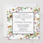 Elegante Sonnenblumen Florals Hochzeitstag Einladung (Vorderseite)