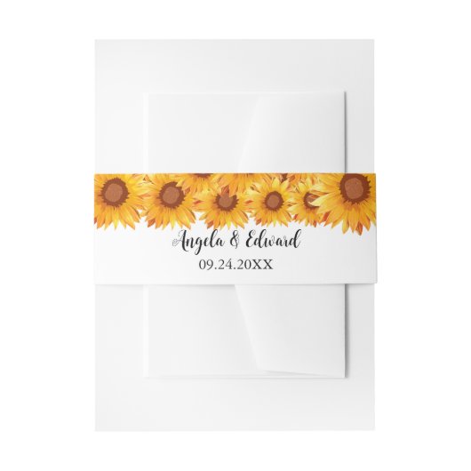 Elegante Sonnenblumen Florals Wedding Einladungsbanderole (Vorderseite Beispiel)