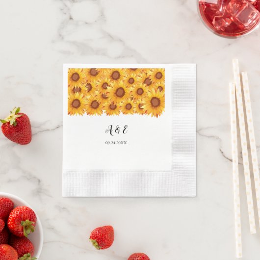 Elegante Sonnenblumen Florals Wedding Napkins Serviette (Beispiel)