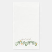 Elegante Sonnenblumen & Foliage Custom Wedding Serviette (Vorderseite)