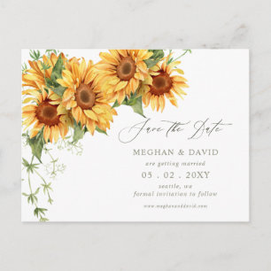 Elegante Sonnenblumen Garten Blumen Save-the-Date Ankündigungspostkarte