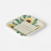 Elegante Sonnenblumen Garten Florale Hochzeit Pappteller (Gewinkelt)