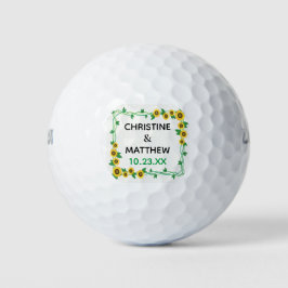 Elegante Sonnenblumen-Gastgeschenk Hochzeit Golfball