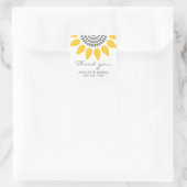 Elegante Sonnenblumen-Gastgeschenk Hochzeit Quadratischer Aufkleber (Tasche)