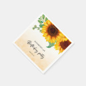 Elegante Sonnenblumen Geburtstagsparty Serviette (Ecke)