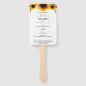 Elegante Sonnenblumen Gedenkfeier Fächer (Rückseite)