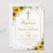 Elegante Sonnenblumen Glitzer Locarno Einladung (Vorderseite)