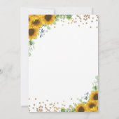Elegante Sonnenblumen Glitzer Locarno Einladung (Rückseite)