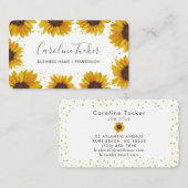 Elegante Sonnenblumen Gold Dots Moderne Boutique Visitenkarte (Vorne/Hinten)