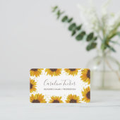 Elegante Sonnenblumen Gold Dots Moderne Boutique Visitenkarte (Stehend Vorderseite)