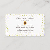 Elegante Sonnenblumen Gold Dots Moderne Boutique Visitenkarte (Rückseite)