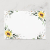 Elegante Sonnenblumen Grüne Blumenzwiebeln Details Begleitkarte (Rückseite)