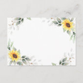 Elegante Sonnenblumen Grüne Blumenzwiebeln Details Begleitkarte (Rückseite)