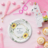 Elegante Sonnenblumen Grüne Blumenzwiese Pappteller (Party)