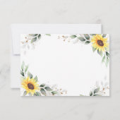 Elegante Sonnenblumen Grüne Blumenzwiese RSVP Karte (Rückseite)