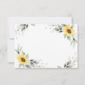 Elegante Sonnenblumen Grüne Blumenzwiese RSVP Karte (Rückseite)