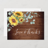 Elegante Sonnenblumen Grüne Flora Vielen Dank Postkarte (Vorne/Hinten)