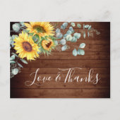 Elegante Sonnenblumen Grüne Flora Vielen Dank Postkarte (Vorderseite)