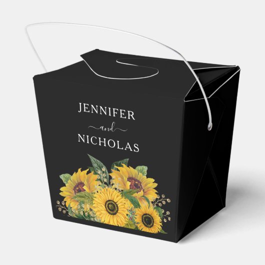Elegante Sonnenblumen Hochzeit Geschenkschachtel (Rückseite)