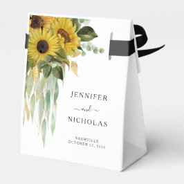 Elegante Sonnenblumen Hochzeit Geschenkschachtel