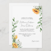 Elegante Sonnenblumen Hochzeit ohne Eltern Einladung (Vorne/Hinten)