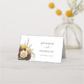 Elegante Sonnenblumen Hochzeit Platzkarte (Rückseite)