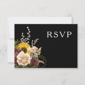 Elegante Sonnenblumen Hochzeit RSVP Karte (Vorderseite)