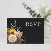 Elegante Sonnenblumen Hochzeit RSVP Karte (Stehend Vorderseite)
