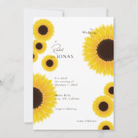 Elegante Sonnenblumen Hochzeits-Einladung