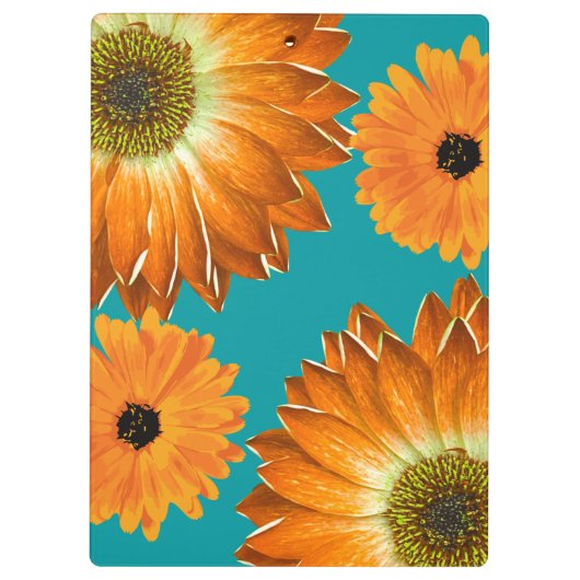 Elegante Sonnenblumen Klemmbrett (Rückseite)