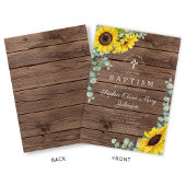 Elegante Sonnenblumen kreuzen Taufe Einladung