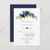 Elegante Sonnenblumen Navy Blumen Blütenblumen Hoc RSVP Karte (Vorne/Hinten)