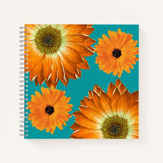 Elegante Sonnenblumen Notizblock (Vorderseite)