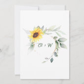 Elegante Sonnenblumen Probe Abendessen Einladung (Rückseite)