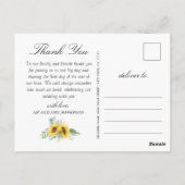 Elegante Sonnenblumen Rustic Wood Wedding Vielen D Postkarte (Rückseite)