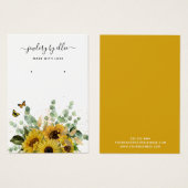 Elegante Sonnenblumen-Schmuckkarte (Vorne & Hinten)
