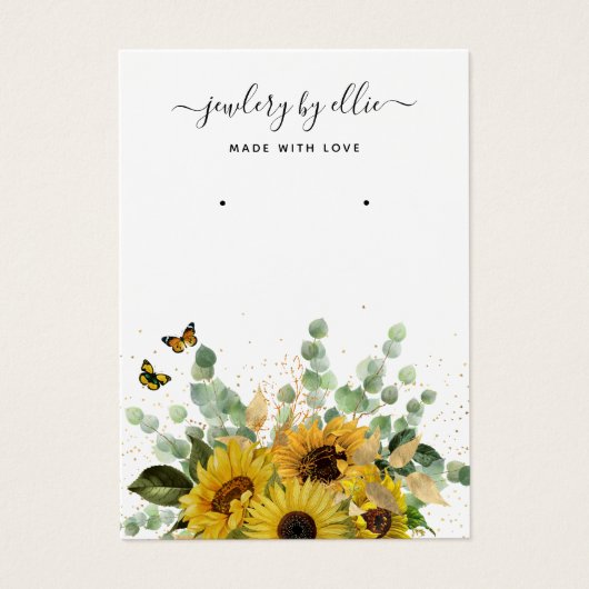 Elegante Sonnenblumen-Schmuckkarte (Vorderseite)