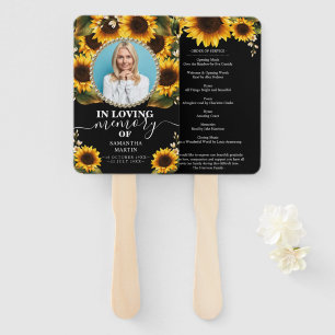 Elegante Sonnenblumen Schwarze Feier des Lebens Fächer