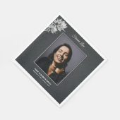 Elegante Sonnenblumen Schwarzes Foto Beerdigung Ge Serviette (Ecke)