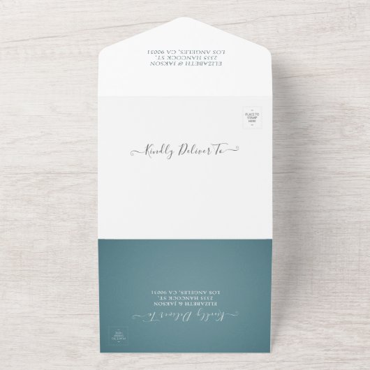 Elegante Sonnenblumen Spitzenlichter Hochzeit RSVP All In One Einladung (Außenbereich)