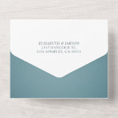 Elegante Sonnenblumen Spitzenlichter Hochzeit RSVP All In One Einladung (Rückseite)