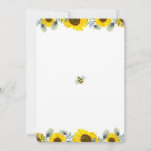 Elegante Sonnenblumen süß wie Can Bee Baby Dusche Einladung (Rückseite)