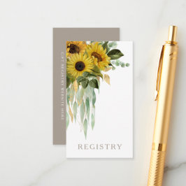 Elegante Sonnenblumen Taupe Hochzeit Begleitkarte