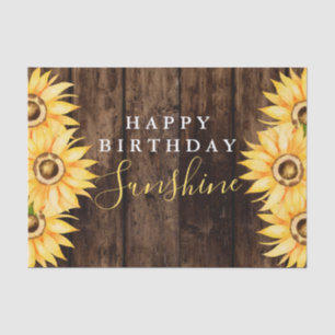 Elegante Sonnenblumen und Braunwald zum Geburtstag Seidenpapier