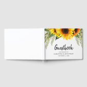 Elegante Sonnenblumen und Foliage Wedding Gästebuch (Voll)