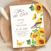 Elegante Sonnenblumen Vogelhochzeit