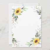Elegante Sonnenblumen Watercolor Grüne Hochzeit Einladung (Rückseite)