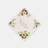 Elegante Sonnenblumen Wedding Napkins Serviette (Ecke)